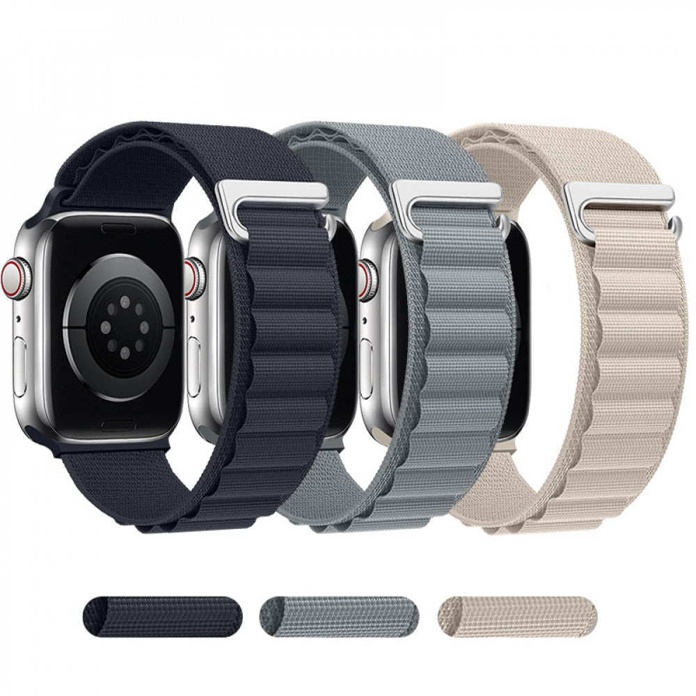 Ремінець Alpine Loop Design Apple Watch 42 mm 44 mm 45 mm 49 mm — Black & Gray