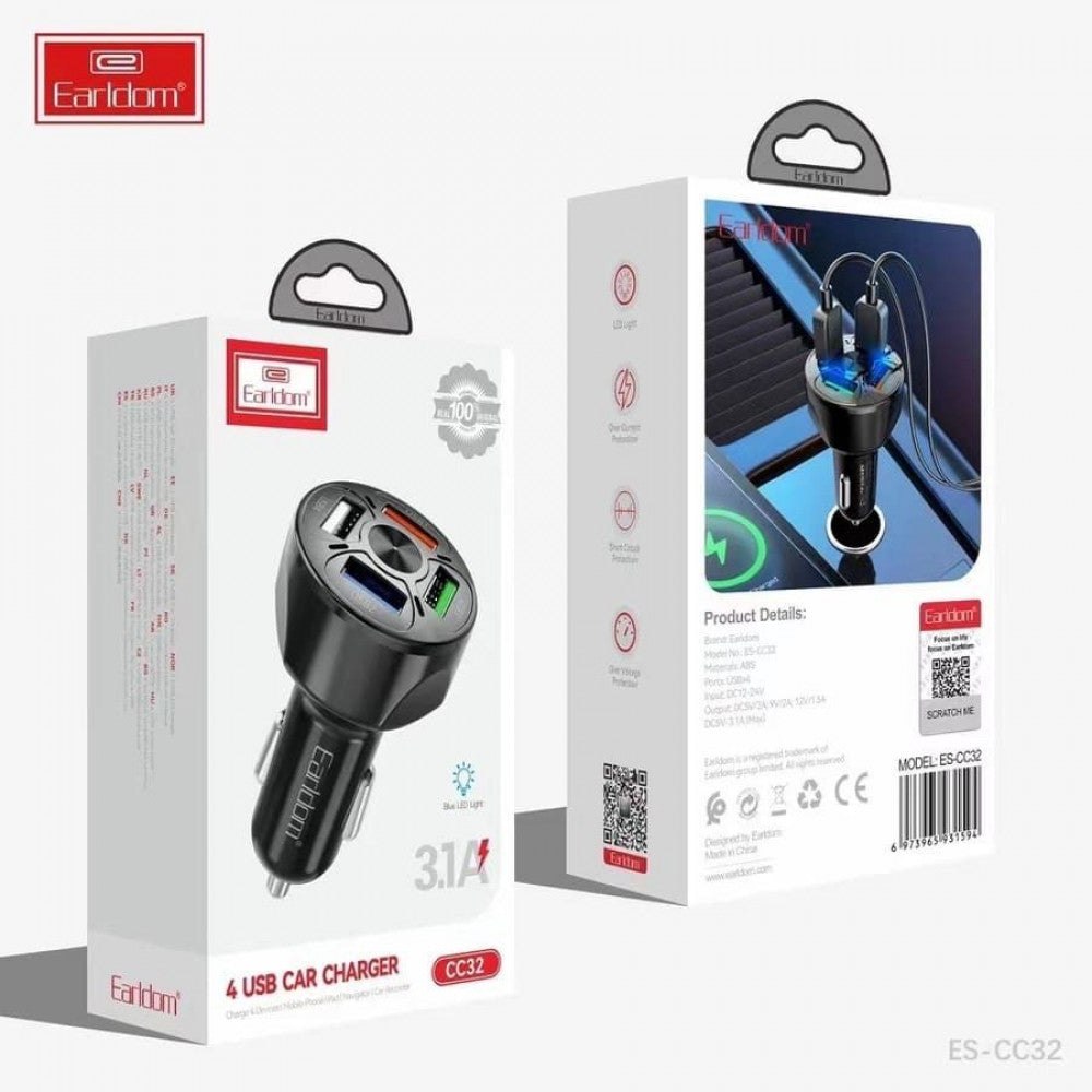 Car Charger | 3.1A | 4U - Earldom ES-CC32
