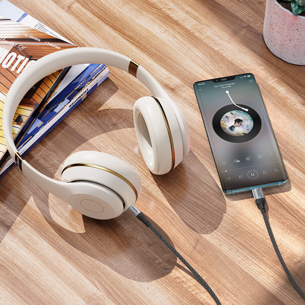 Cable Aux to USB C (1m) – Hoco UPA26 – Black