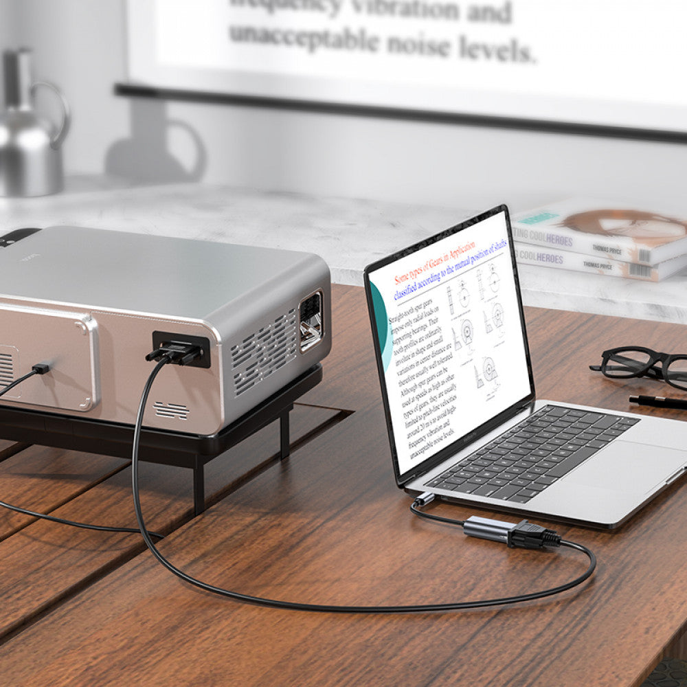 Adapter USB C To VGA Hoco UA21 – Metal Gray
