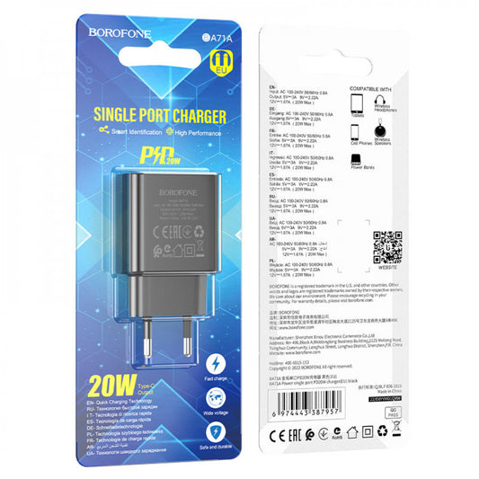 Home Charger 20W PD Borofone BA71A – Black