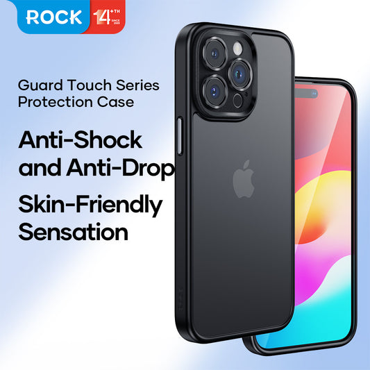 Cover Cases Rock Guard Touch Protection Case Anti-drop Lens Protection iPhone 15 Pro Max - Titanium Black