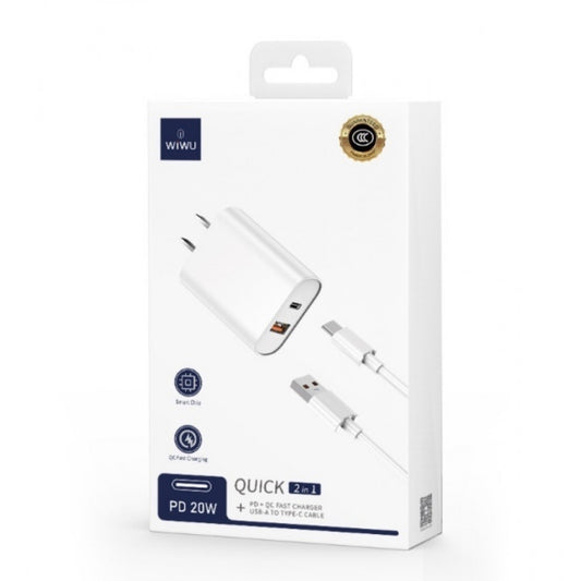 Home Charger | 20W | PD | QC3.0 – WiWU Wi-U001 – White