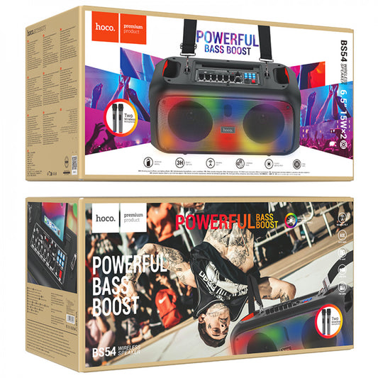 Bluetooth Speaker & 2 Microphones – Hoco BS54 – Black