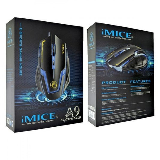 Computer mouse wired gaming with backlight iMICE A9 black