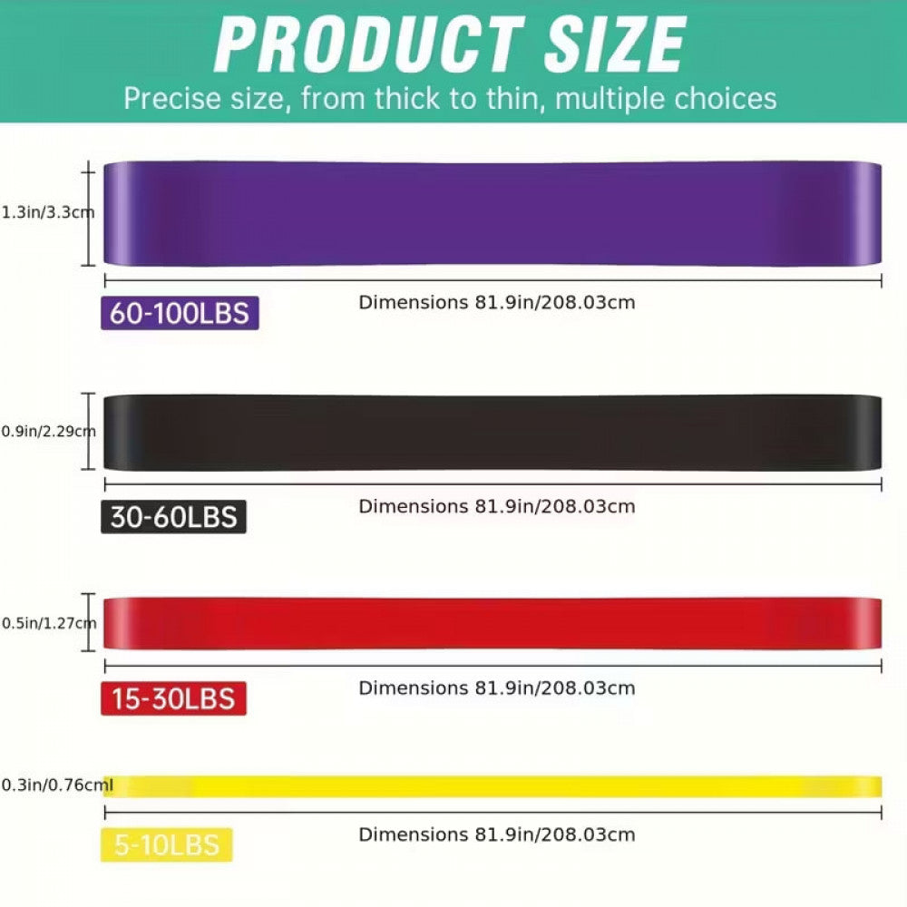 Набір стрічок для вправ та підтягування, для тренування м'язів, фітнесу 4шт