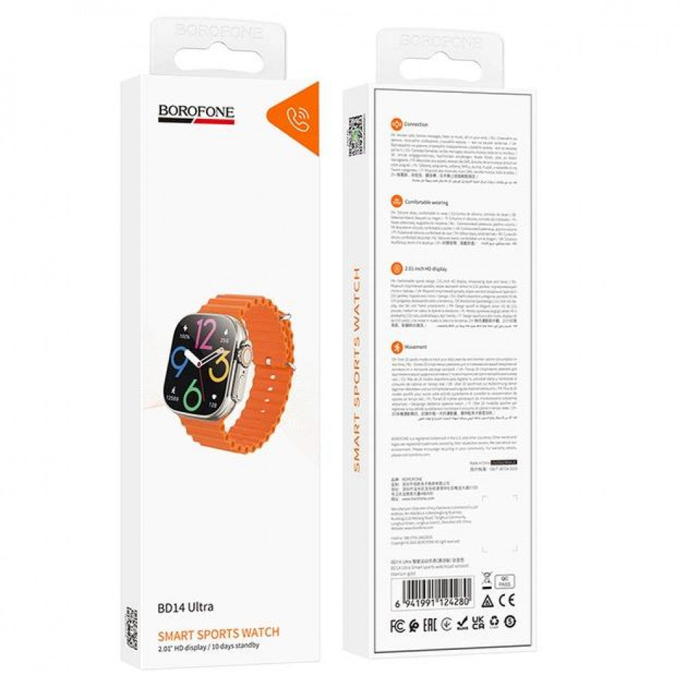 Smart Sports Watch (Call Version) Borofone BD14 Ultra — Titanium Gold