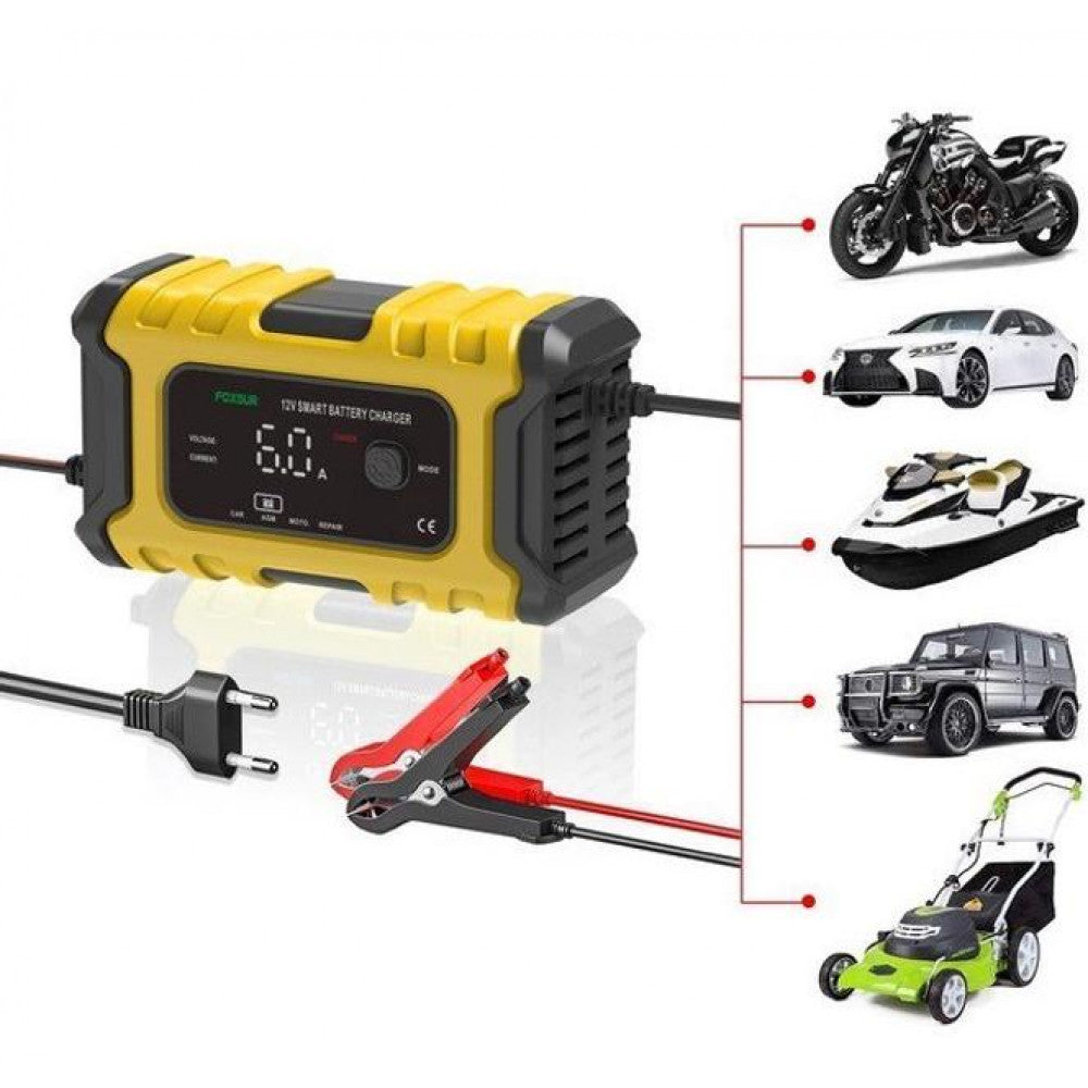 Зарядний пристрій для автомобільного акумулятора імпульсний Foxsur 12V 6A (FBC1206D)