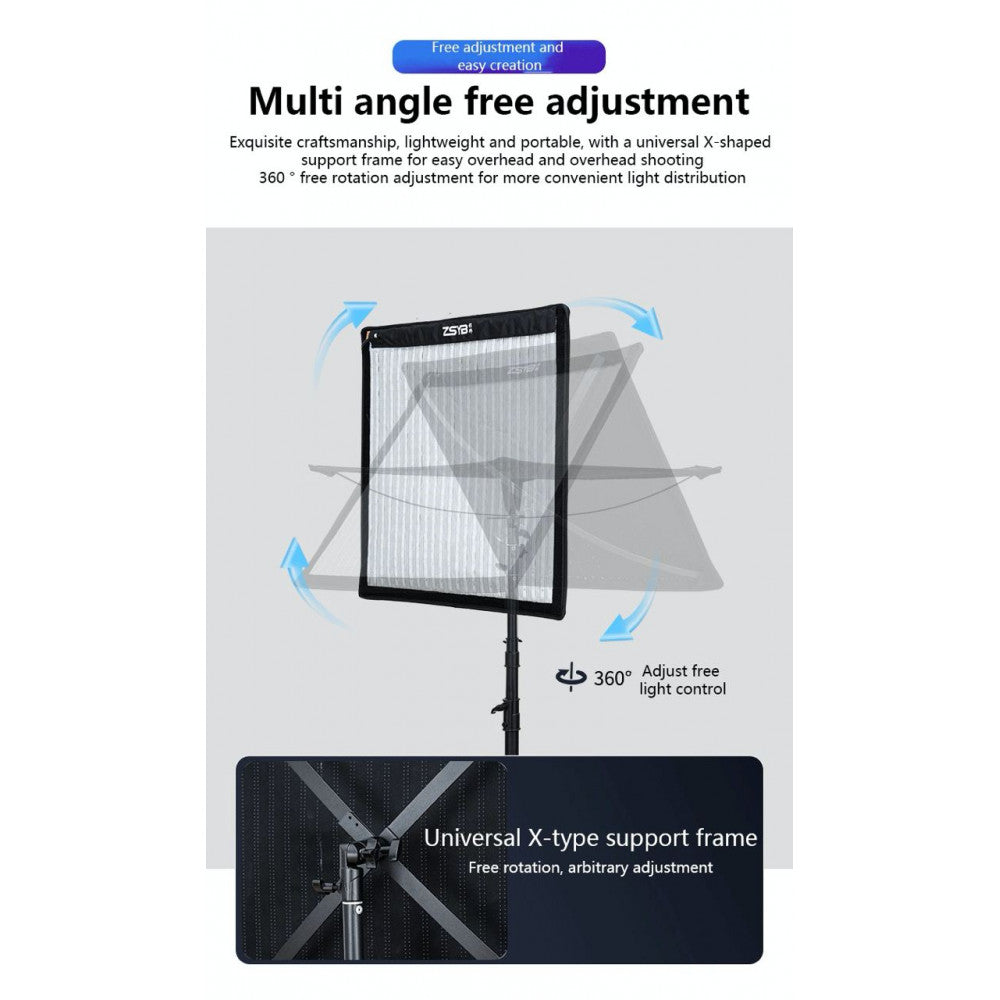 ZSYB JB-150X 150W Dual Color 3200K-5600K Flexible LED Video Light.