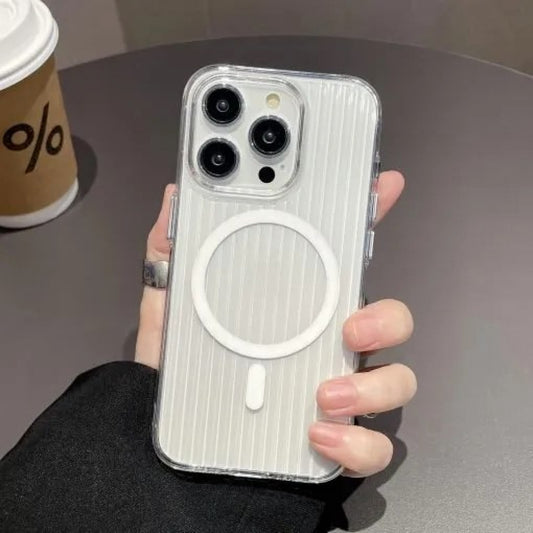 Corrugated Pattern Case With Magsafe — iPhone 16 — White