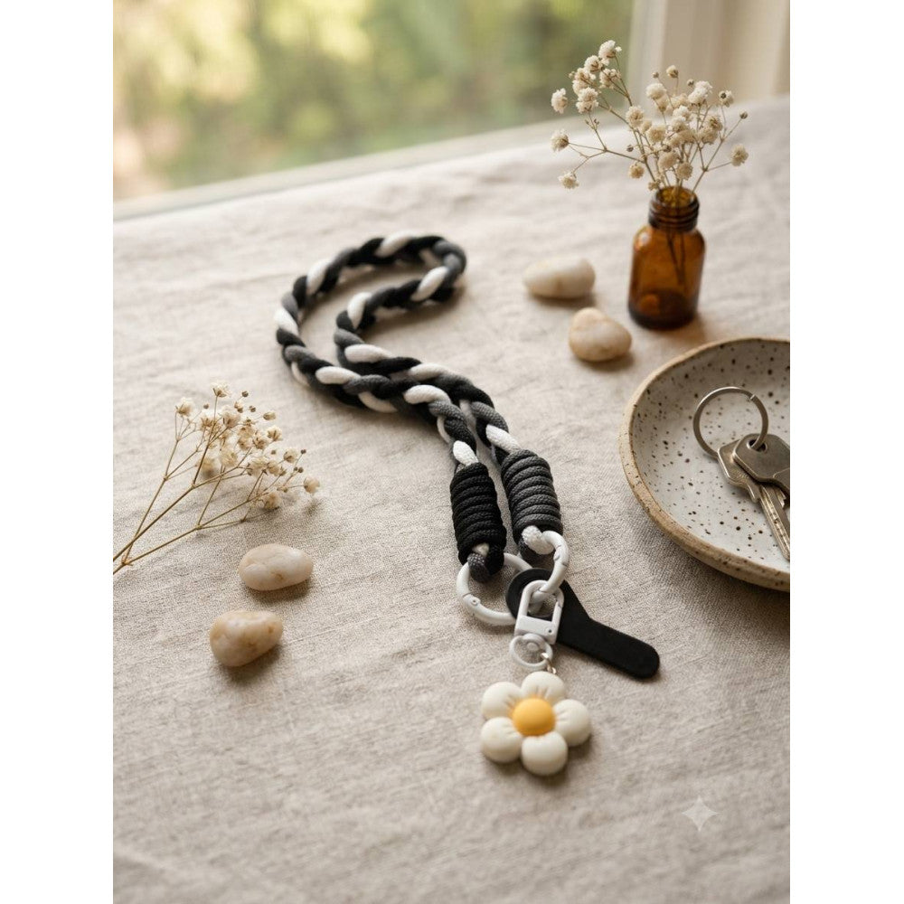 Брелок Braid Flower — Black&White