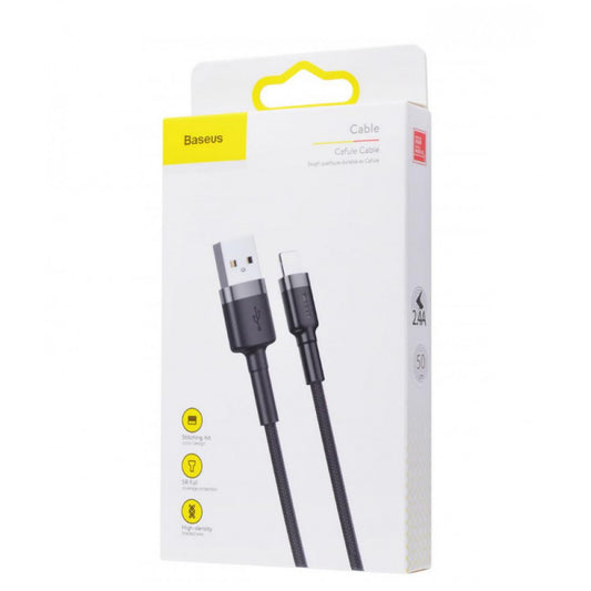 Lightning cable 2.4A (0.5m) Baseus (CALKLF-A) Cafule Series - CALKLF-A09 Red + Red