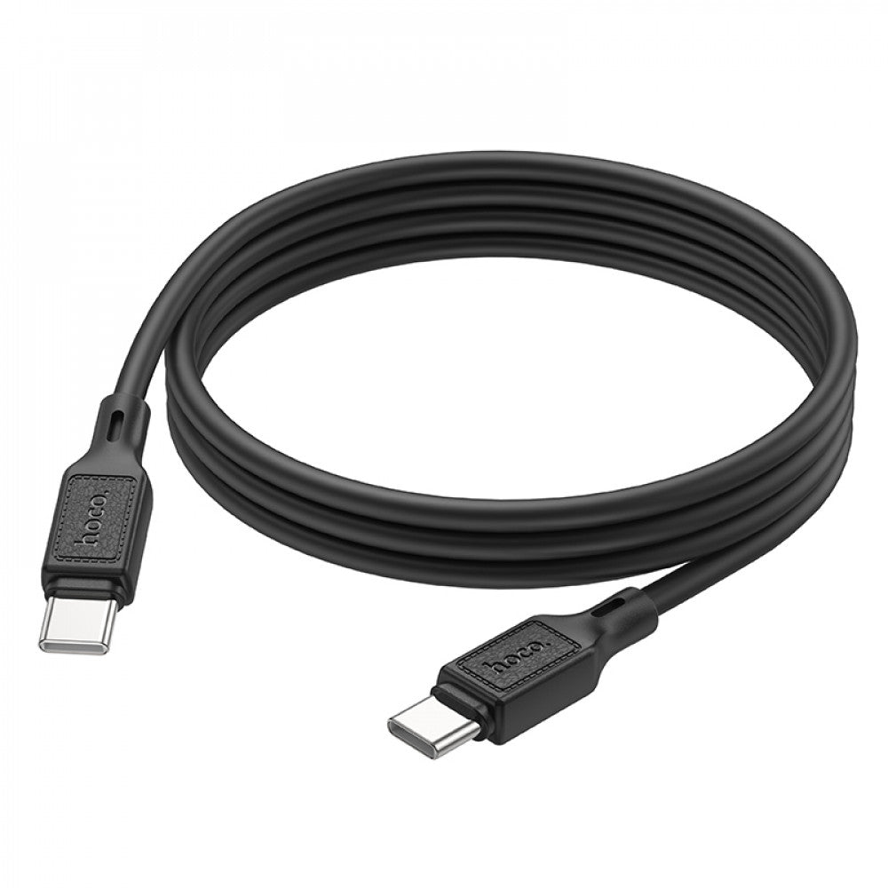 Кабель USB C to C 60W (1m) Hoco X90 Cool Silicone — Black