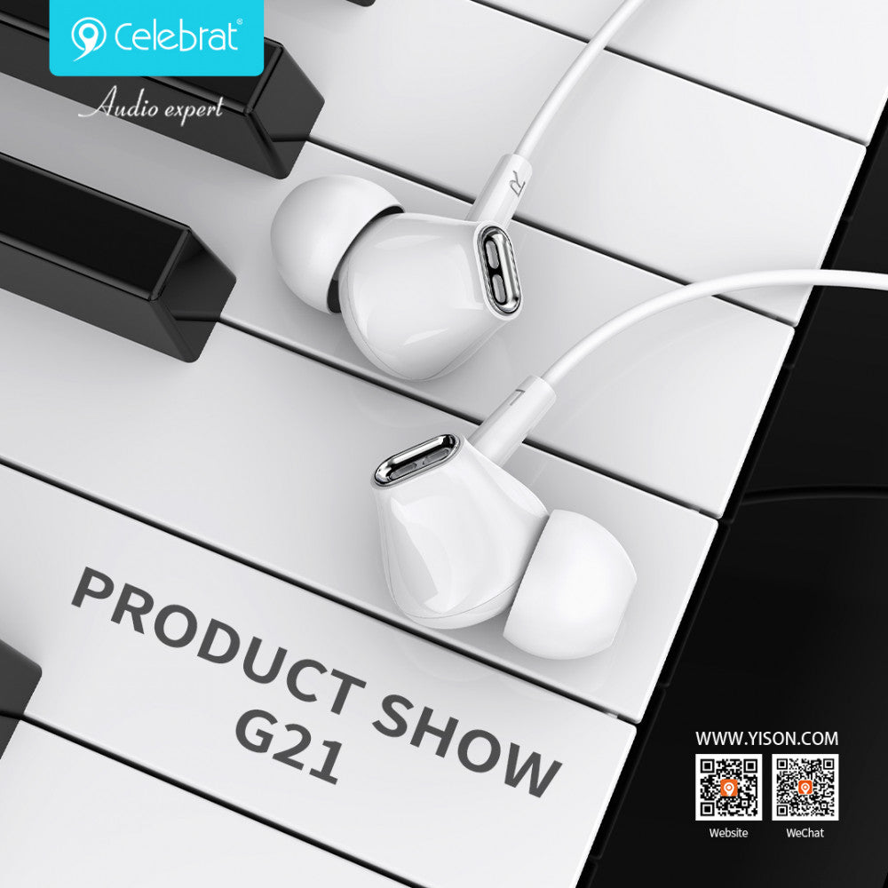 Headphones with microphone 3.5mm Celebrat G21 – Black