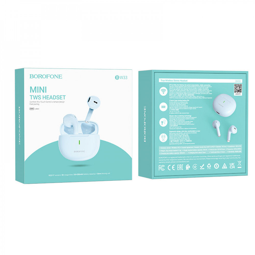 Bluetooth headset TWS Borofone BW33 Handsome – Dream Purple