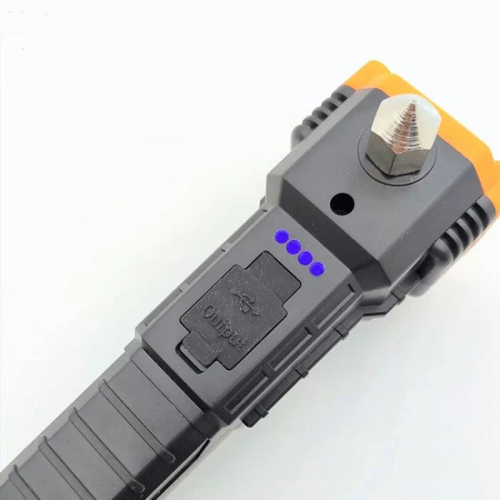 Rechargeable LED Flashlight LL-104 XPE LED COB with Glass Breaker