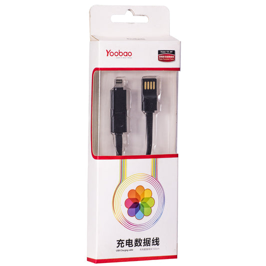 Cable 2 in 1 (L, M) 2A (1m) Yoobao YB407 – White