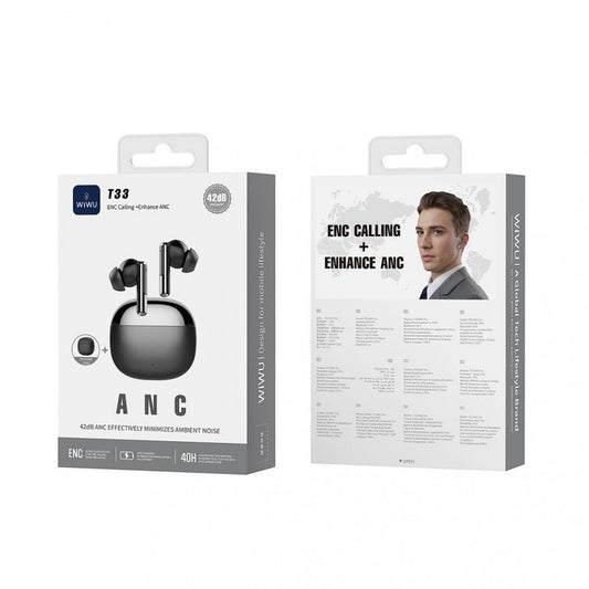 Bluetooth гарнітура TWS Wiwu T33 — Black