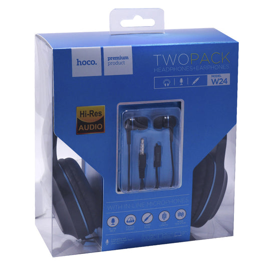 Oversized headphones 3.5mm Hoco W24 Enlighten – Blue