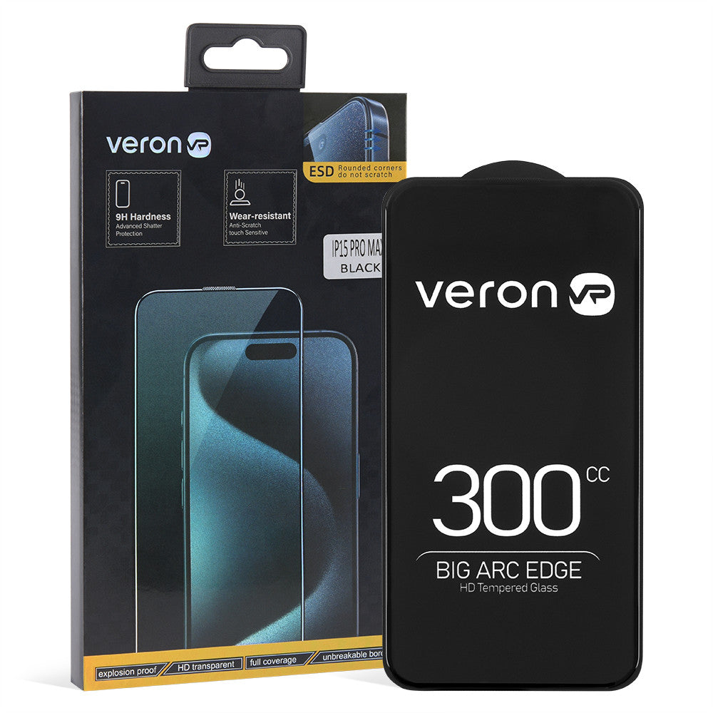 Захисне скло Veron ESD Big ARC edge — iPhone 16 Plus Black
