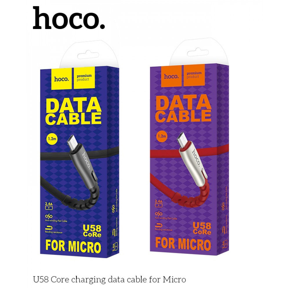 Cable Micro 2.4A (1.2m) Hoco U58 – Black