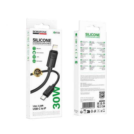 Cable USB C to Lightning 30 W (1m) — Borofone BX123 — Black