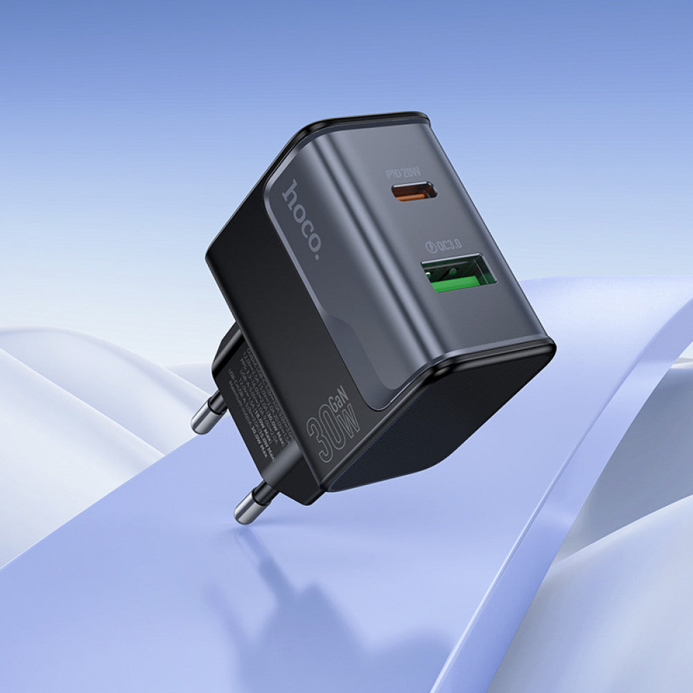 Home Charger | 30W | PD | QC3.0 — Hoco CS73A — Black