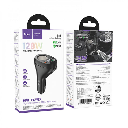 Fm Transmitter MP3 | Car Charger | 3.0A | 2 PD35W — Hoco E88