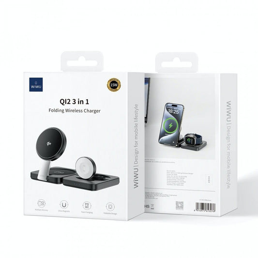 Wireless Charger 3 in 1 – Wiwu Wi-W028 – Black