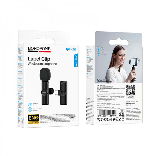 Беспроводной микрофон для телефона USB C — Borofone BFK16