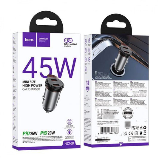 Car Charger 45W 2 PD Hoco NZ16B