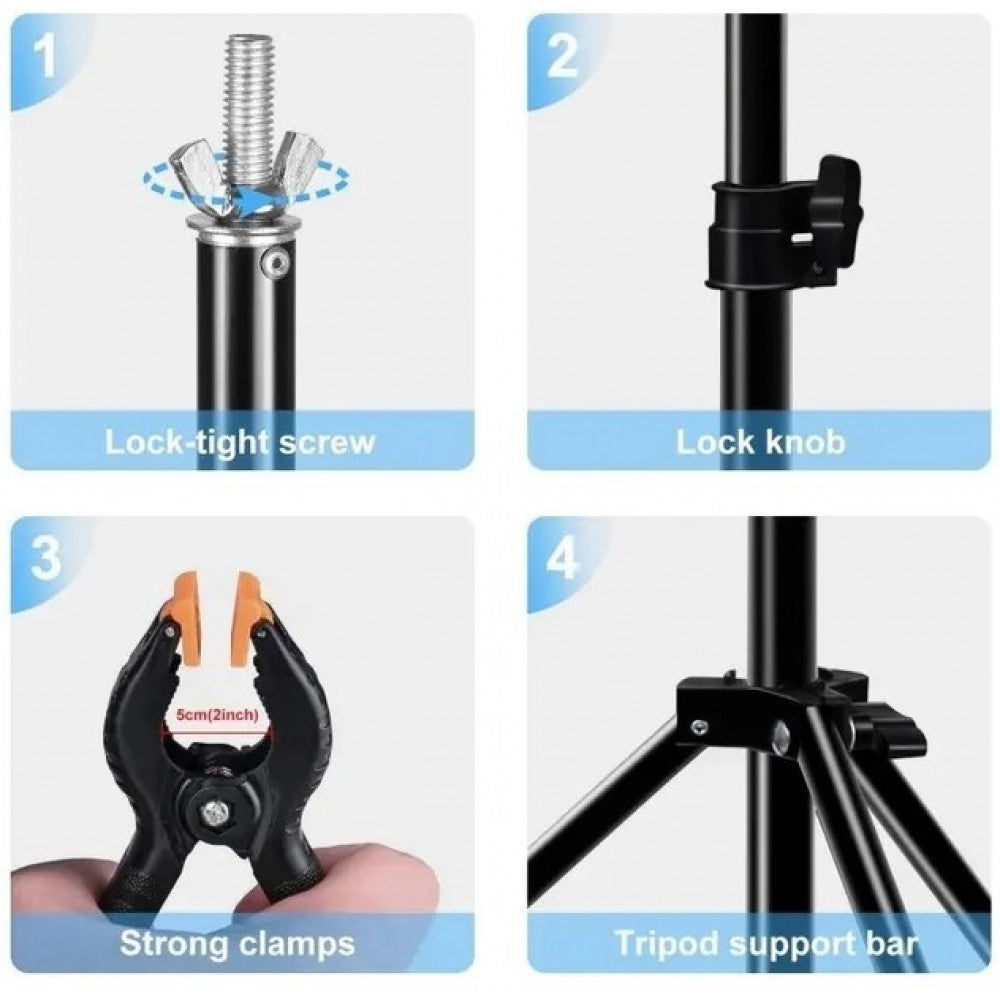 Photo background stand 2m + crossbar 3m + clamps 4 pcs. + bag (without rear group screen)