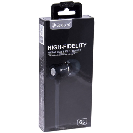 Headphones with microphone 3.5mm Celebrat C6 – Black