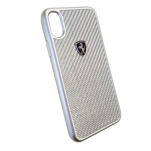 Cover Cases Ferrari Heritage Real Carbon Hard Case iPhone X ; Xs Silver