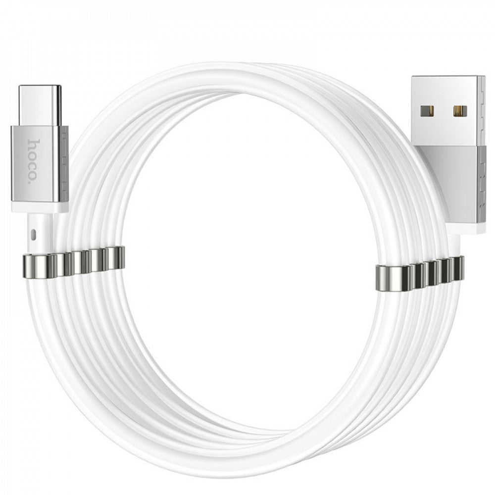 USB C cable 2.4A (1m) Hoco U91 Magnetic – White