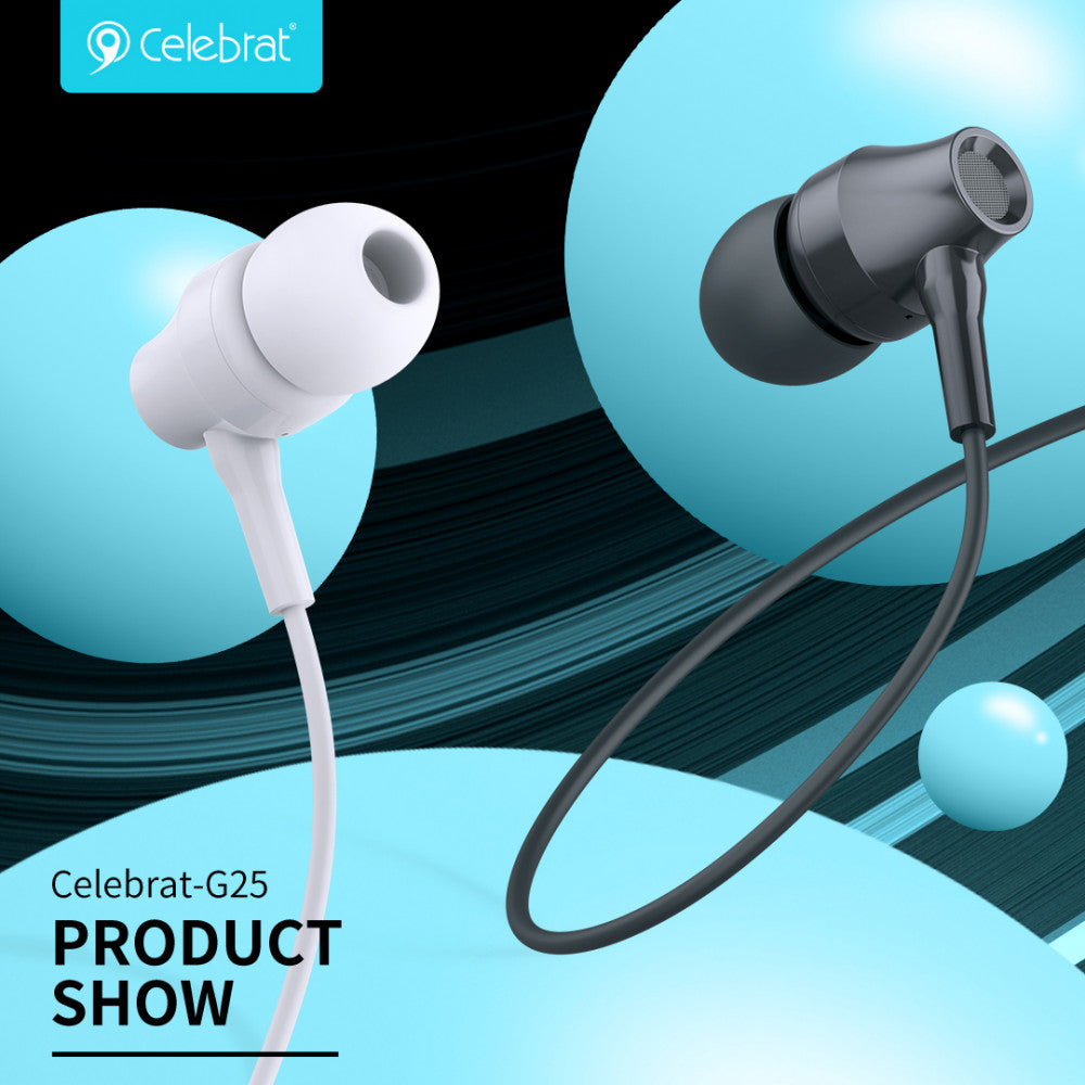 Headphones with microphone 3.5mm Celebrat G25 – Black