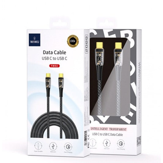 USB C to C cable 100W PD (2m) WiWU TM02 – Black