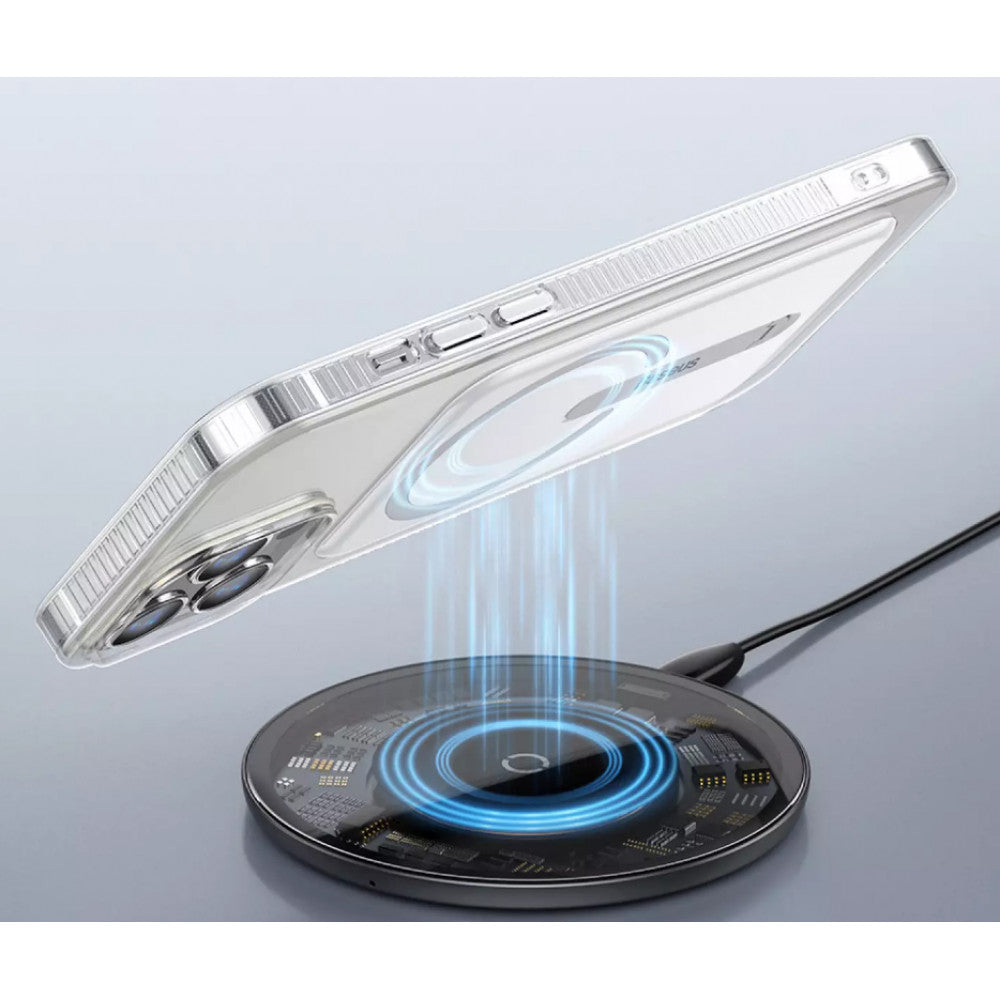 Cover Cases Baseus (ARCX000002) Magnetic Phone Case with a Bracket For iP13 6.1inch 2021 - ARCX000002 Transparent