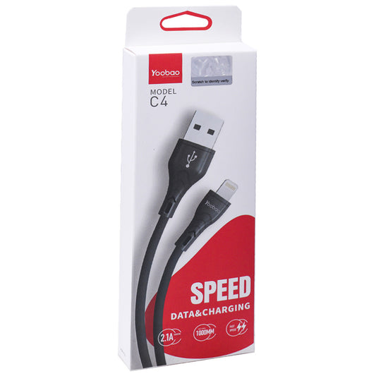 Lightning cable 2.1A (1m) Yoobao C4 - White