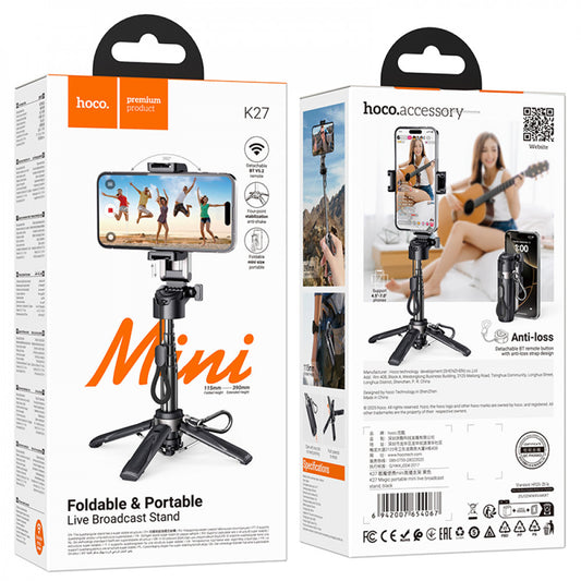 Monopod Tripod (0.75m) — Hoco K27 — Black