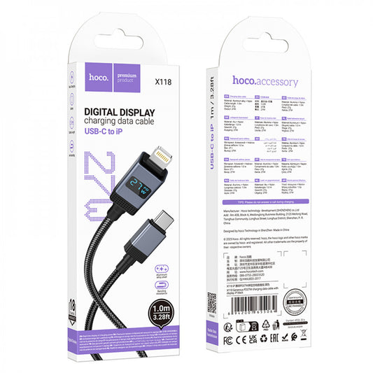 Кабель USB C to Lightning 27W PD (1m) — Hoco X118
