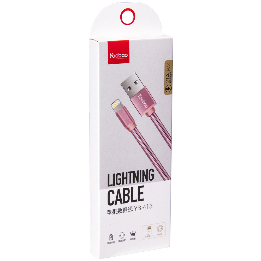 Lightning Cable 18W (1m) Yoobao YB413 — Rose Gold