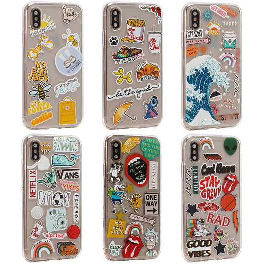 Stickers Series TPU Case iPhone XS Max - Design 1