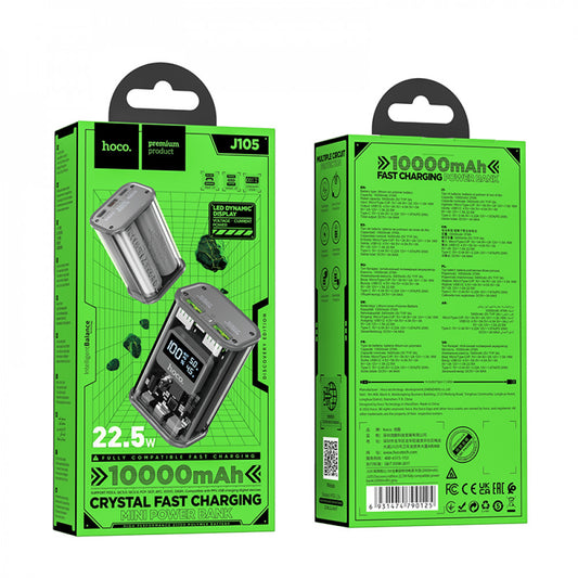 Power Bank 10000 mAh | 22.5W – Hoco J105 – Gray