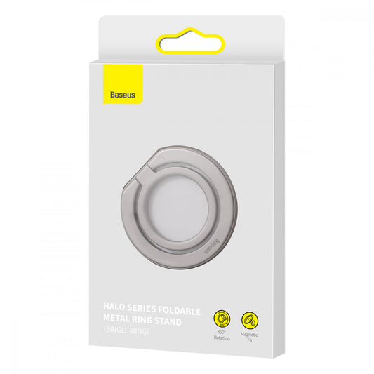 Foldable Metal Ring Stand – Baseus (SUCH0000) Halo Series ( Single-ring – SUCH000013 Gray