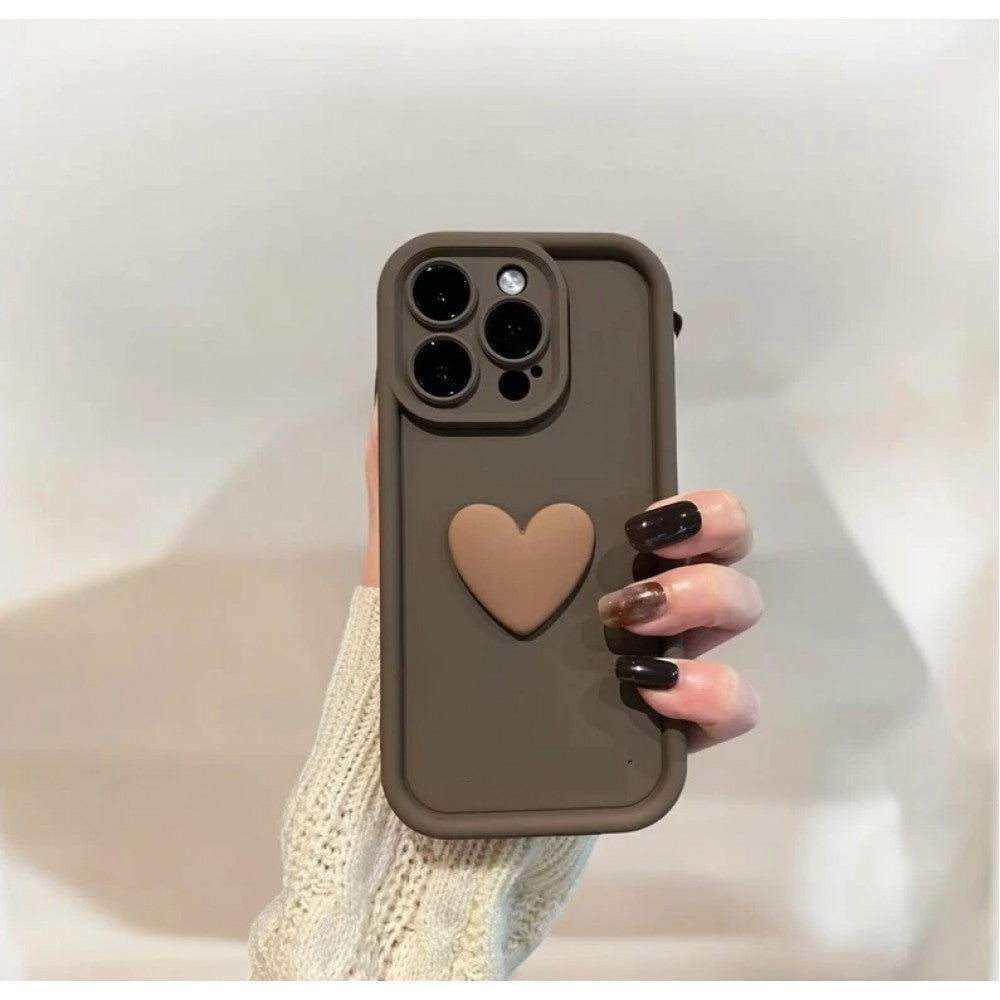 Beige heart silicon Case — iPhone 7/8