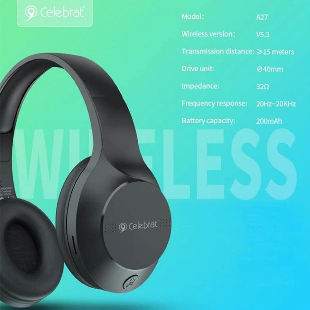 Bluetooth headphones Celebrat A27 – Black