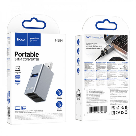 Adapter USB A To 3 USB A Hoco HB54
