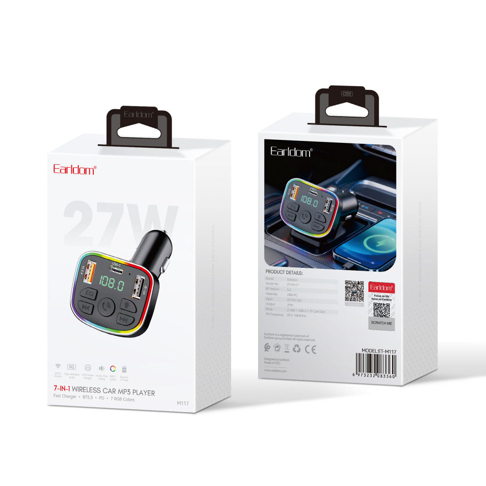 Fm Modulator MP3 | Car Charger | 3.0A | 2U | 1C — Earldom ET-M117