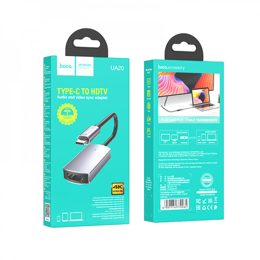 Adapter USB C To HDTV Hoco UA20 – Metal Gray